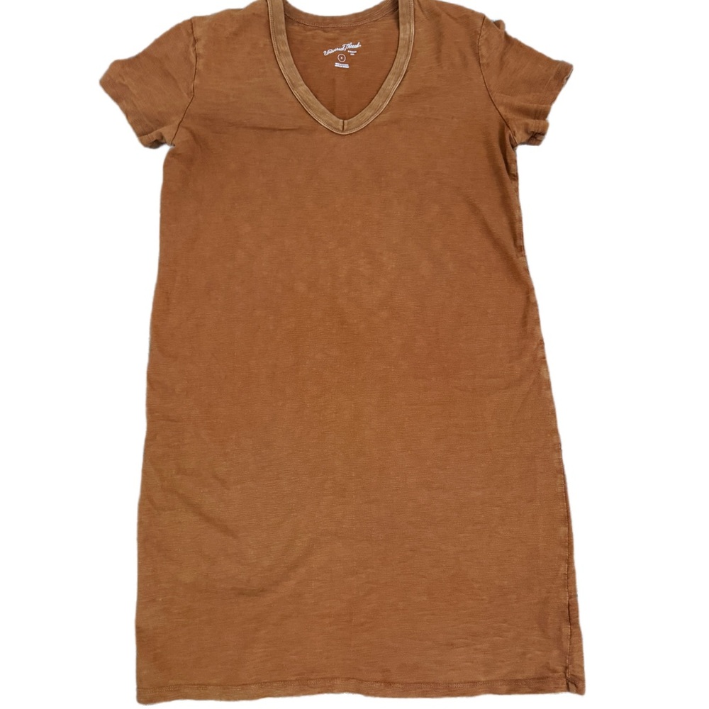 Universal Thread Rust Brown V-Neck T-Shirt Dress